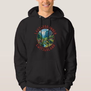 Lauterbrunnen Zwitserland Retro Noodcirkel Hoodie