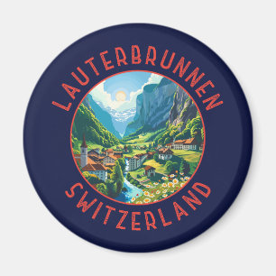 Lauterbrunnen Zwitserland Retro Noodcirkel Magneet