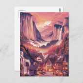 Lauterbrunnen Zwitserland Rood Briefkaart (Voorkant / Achterkant)