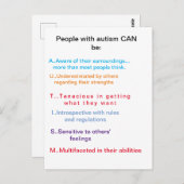 L'autisme peut l'être. Carte postale (Devant / Derrière)