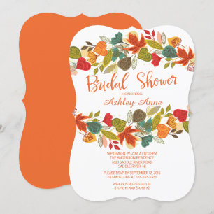 L'automne coloré laisse nuptiale douche Invitation