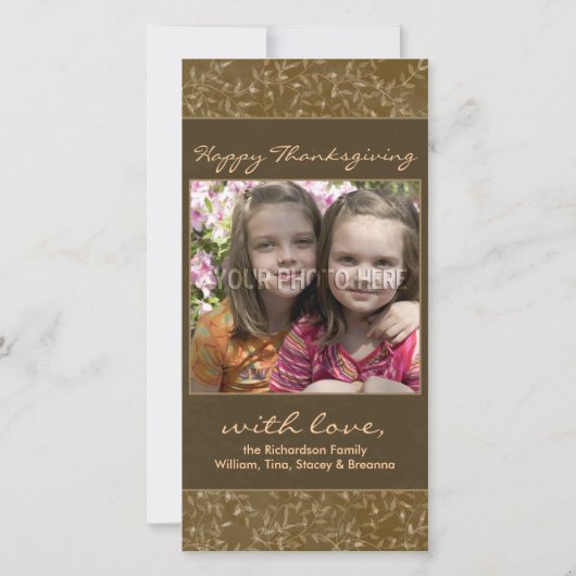 L'automne de thanksgiving laisse des cartes photos (Devant)