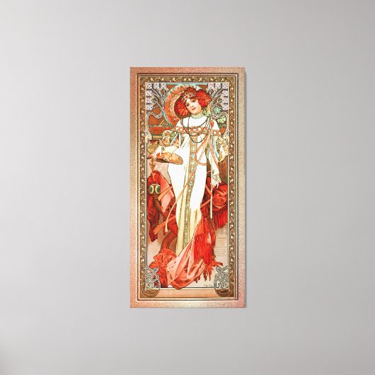 L'Automne door Alphonse Mucha Canvas Afdruk (Voorkant)