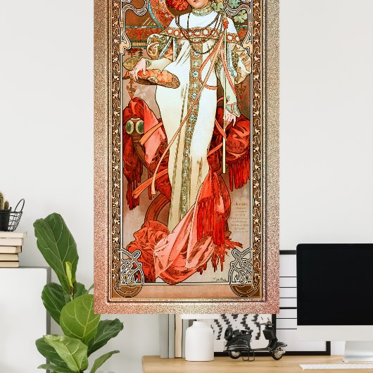 L'Automne door Alphonse Mucha Poster (Thuiskantoor)