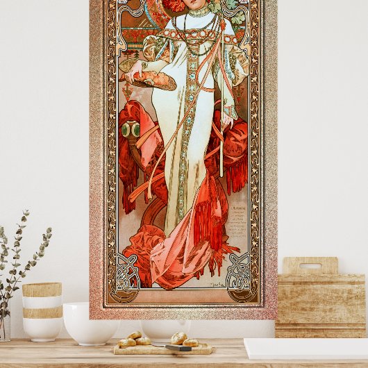 L'Automne door Alphonse Mucha Poster (Keuken)