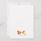 L'automne est arrivé Invitation (Dos)