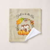 L'automne est dans la typographie aérienne avec éc (Gant de toilette)