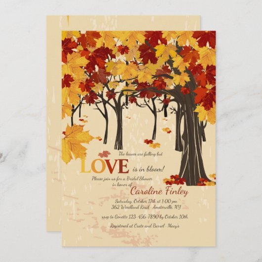 L'automne est ici Invitation (Devant / Derrière)