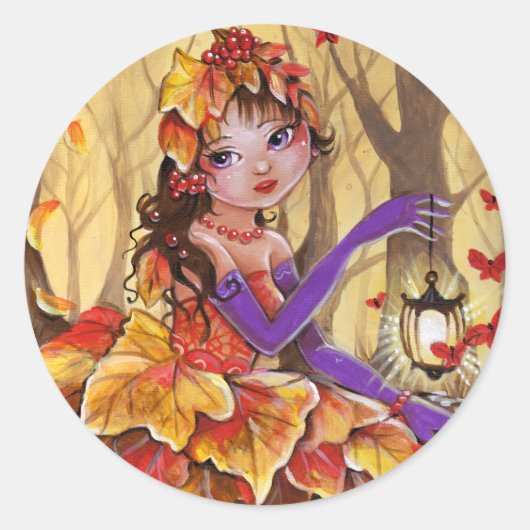 L'automne est venu - autocollant rond (Devant)