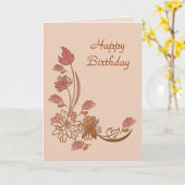 L'automne fleurit le modèle de carte de joyeux (Fleur jaune)