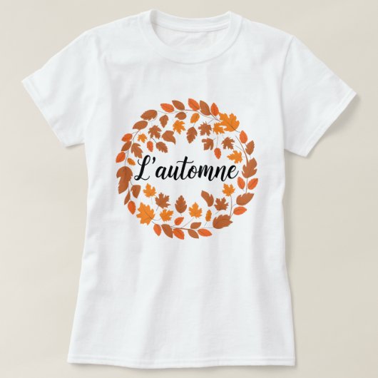 L'automne, Franse herfstillustratie, Herfst T-shirt (Design voorkant)