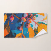 L'automne laisse de l'huile peinte. feuillage d'au (Serviette à main)