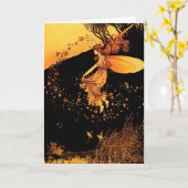 L'automne laisse des cartes de voeux Féerie (Fleur jaune)