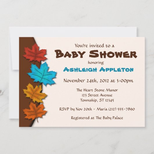 L'automne laisse des invitations à la douche pour (Devant)