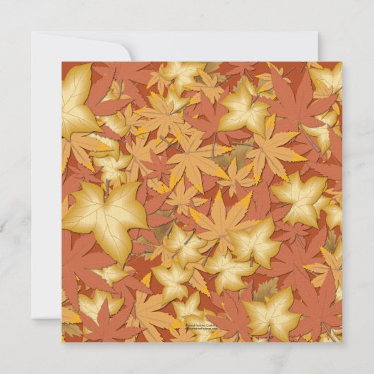 L'automne laisse des invitations Carrés oranges (Dos)