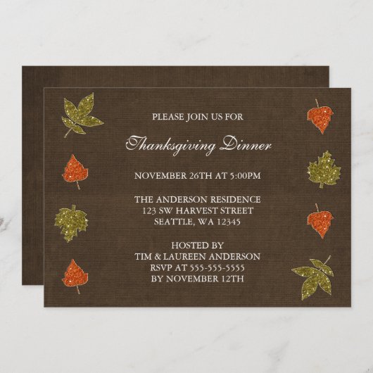 L'automne laisse échapper les invitations du Thank (Devant / Derrière)