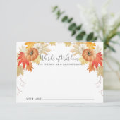 L'automne laisse les mots Citrouille de la carte d (Debout devant)