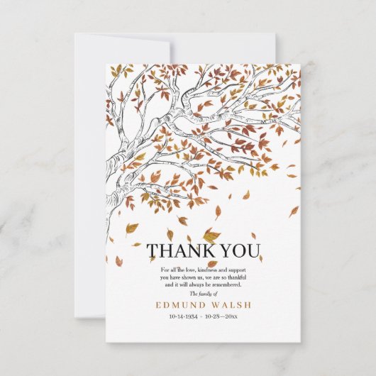 L'automne laisse une Carte de remerciements de sym (Devant)