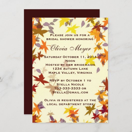 L'automne, l'automne, il laisse une invitation à l (Devant / Derrière)