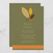 L'automne moderne laisse le faire-part de mariage (Devant / Derrière)