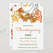 L'automne part Thanksgiving Dîner Invitation (Devant / Derrière)