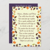 L'automne quitte le dîner de répétition Invitation (Devant / Derrière)