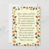 L'automne quitte le dîner de répétition Invitation (Devant)