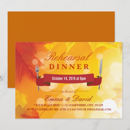 L'automne quitte les Invitations de la répétition  (Devant / Derrière)