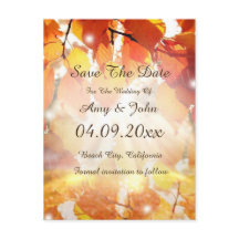 L'automne quitte mariage Enregistrer la date Carte