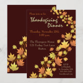L'automne quitte Thanksgiving Invitation (Devant / Derrière)