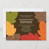 L'automne quitte Thanksgiving Invitation (Devant)