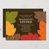 L'automne quitte Thanksgiving Invitation (Devant / Derrière)