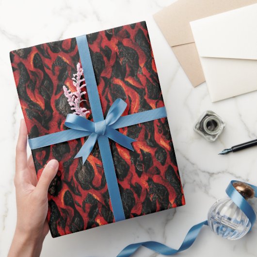 Lava en vulkanische Rocks | Volcano Magma-patroon Cadeaupapier (Geschenken)