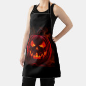 Lava Glow Pumpkin Halloween Apron Schort (Insitu)