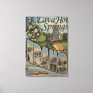 Lava Hot Springs, Idaho - Grote Letter-scènes Canvas Afdruk