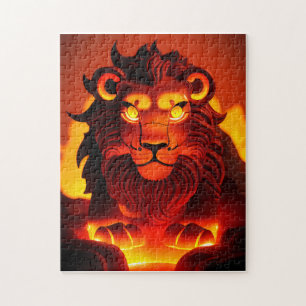 Lava Leeuw met gloeiende ogen Legpuzzel
