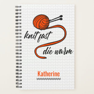 Lava Lush Orange Knit Fast, Die Warm Planner