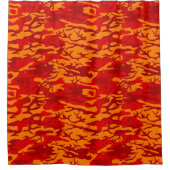 Lava Red Camo Douchegordijn (Voorkant)