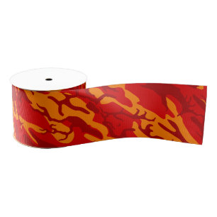 Lava Red Camo Grosgrain Lint