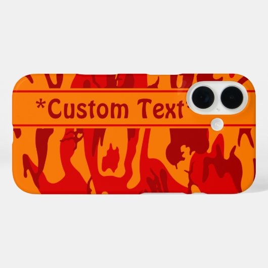 Lava Red Camo met aangepaste tekst Case-Mate iPhone Case (Achterkant (horizontaal))