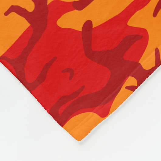 Lava Red Camo met aangepaste tekst Fleece Deken (Hoek)
