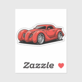 Lava Red Spiral Hotrod Toon Sticker