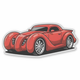 Lava Red Spiral Hotrod Toon Sticker