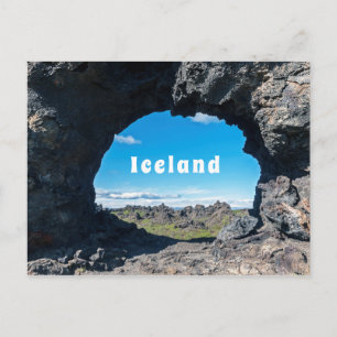 Lava venster bij Dimmuborgir, Myvatn gebied - IJsl Briefkaart