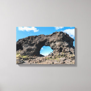 Lava-venster in Dimmuborgir, gebied Myvatn - IJsla Canvas Afdruk
