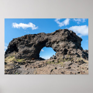 Lava-venster in Dimmuborgir, gebied Myvatn - IJsla Poster