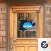 Lava-venster in Dimmuborgir, gebied Myvatn - IJsla Raamsticker (Huis Deur)