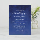 lavage à l'aquarelle faire-part de mariage bleue r (Debout devant)