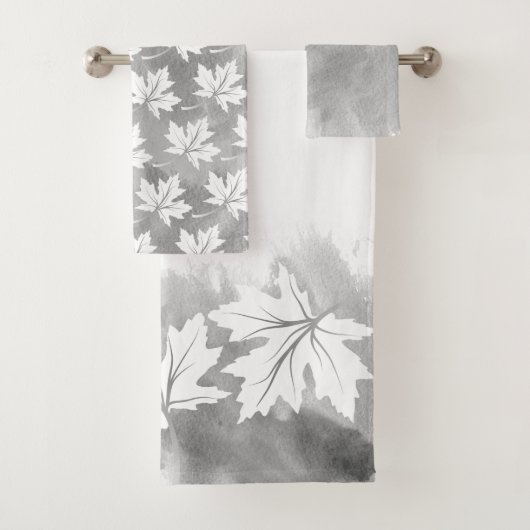 Lavage à l'aquarelle gris feuille d'érable blanc,  (En situation)