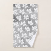 Lavage à l'aquarelle gris feuille d'érable blanc,  (Serviette à main)